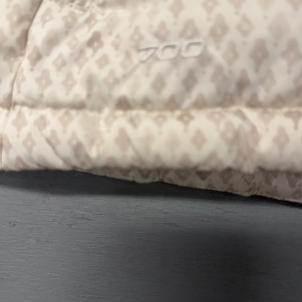 The North Face Nuptse 700 Down Puffer Vest Cream Tan Geometric Diamond Print L - Picture 4 of 7